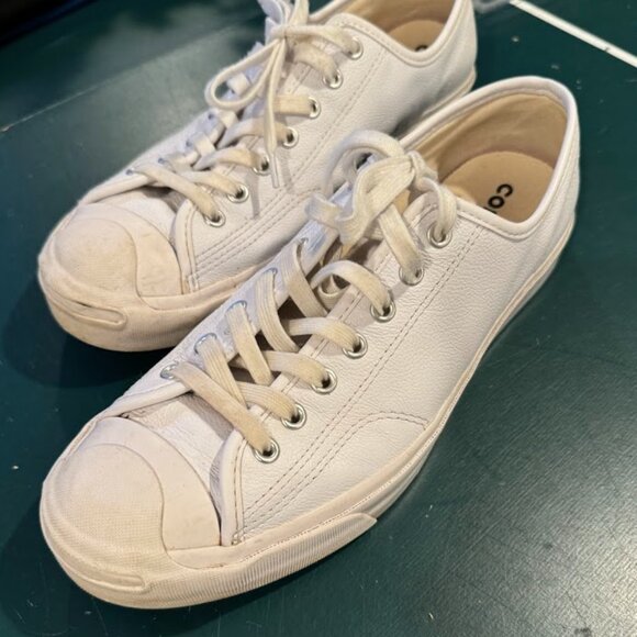 Converse Jack Purcell Men 10 - White Leather - Picture 1 of 5